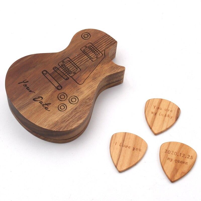 Gegraveerde houten gitaar Picks Belleza