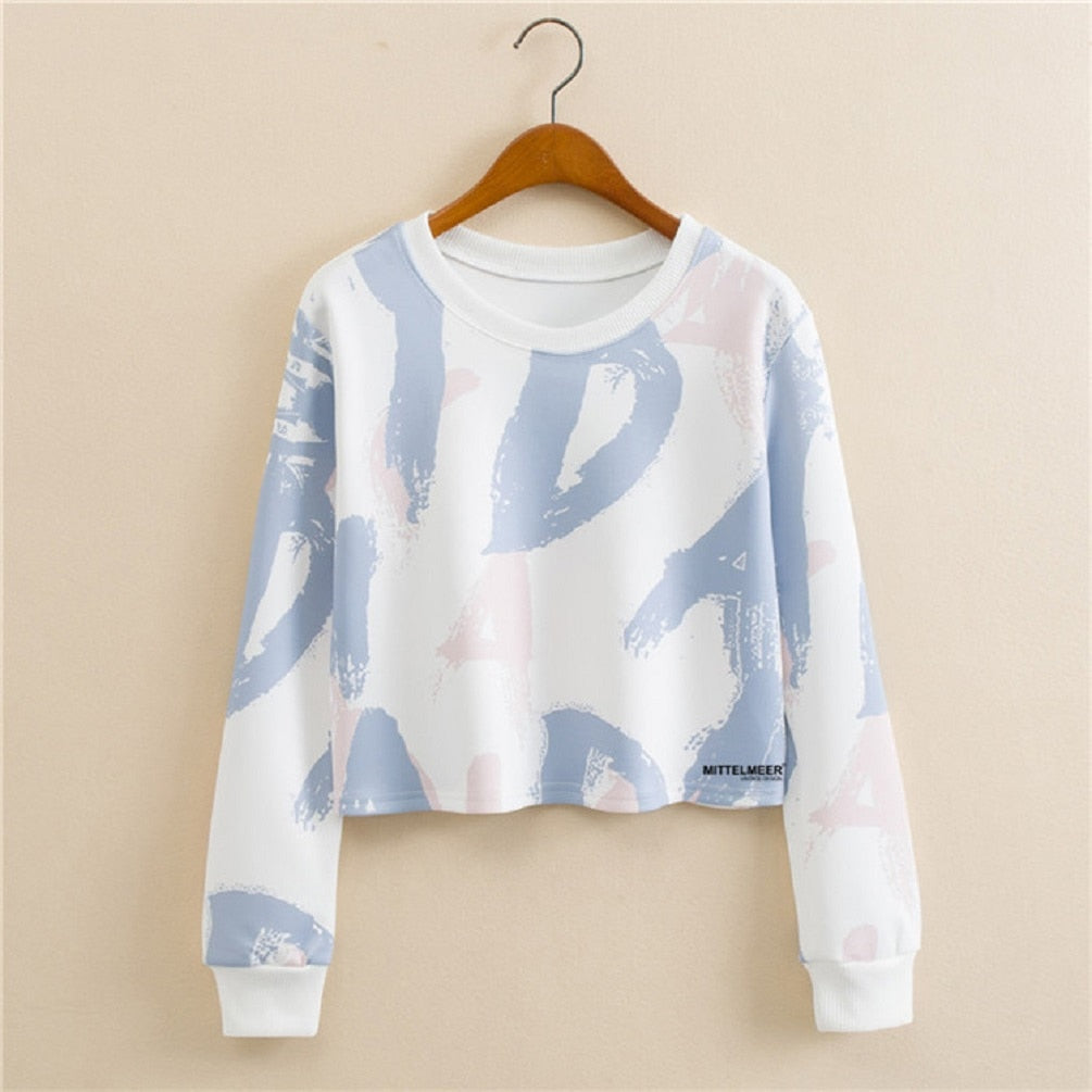 Bijgesneden sweatshirt met print Belleza