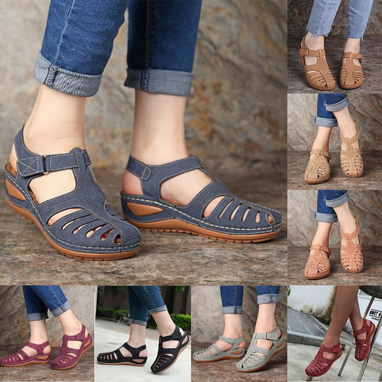 Lederen Retro Orthopedische Sandalen Belleza