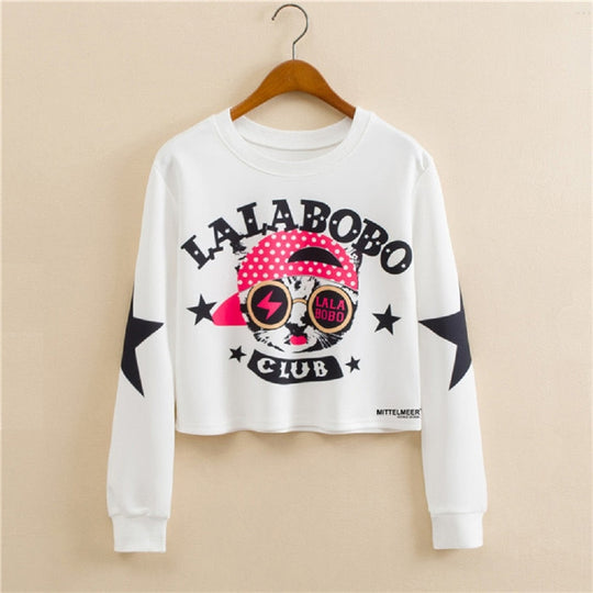 Bijgesneden sweatshirt met print Belleza