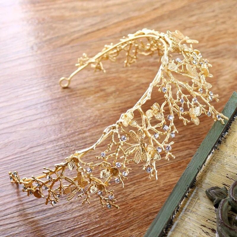 Goud Dragonfly Woodland Gatherer Kroon Belleza