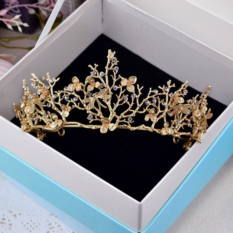 Goud Dragonfly Woodland Gatherer Kroon Belleza