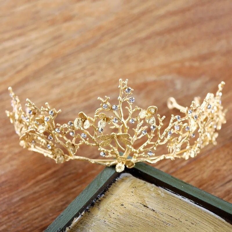 Goud Dragonfly Woodland Gatherer Kroon Belleza