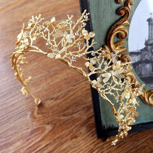 Goud Dragonfly Woodland Gatherer Kroon Belleza