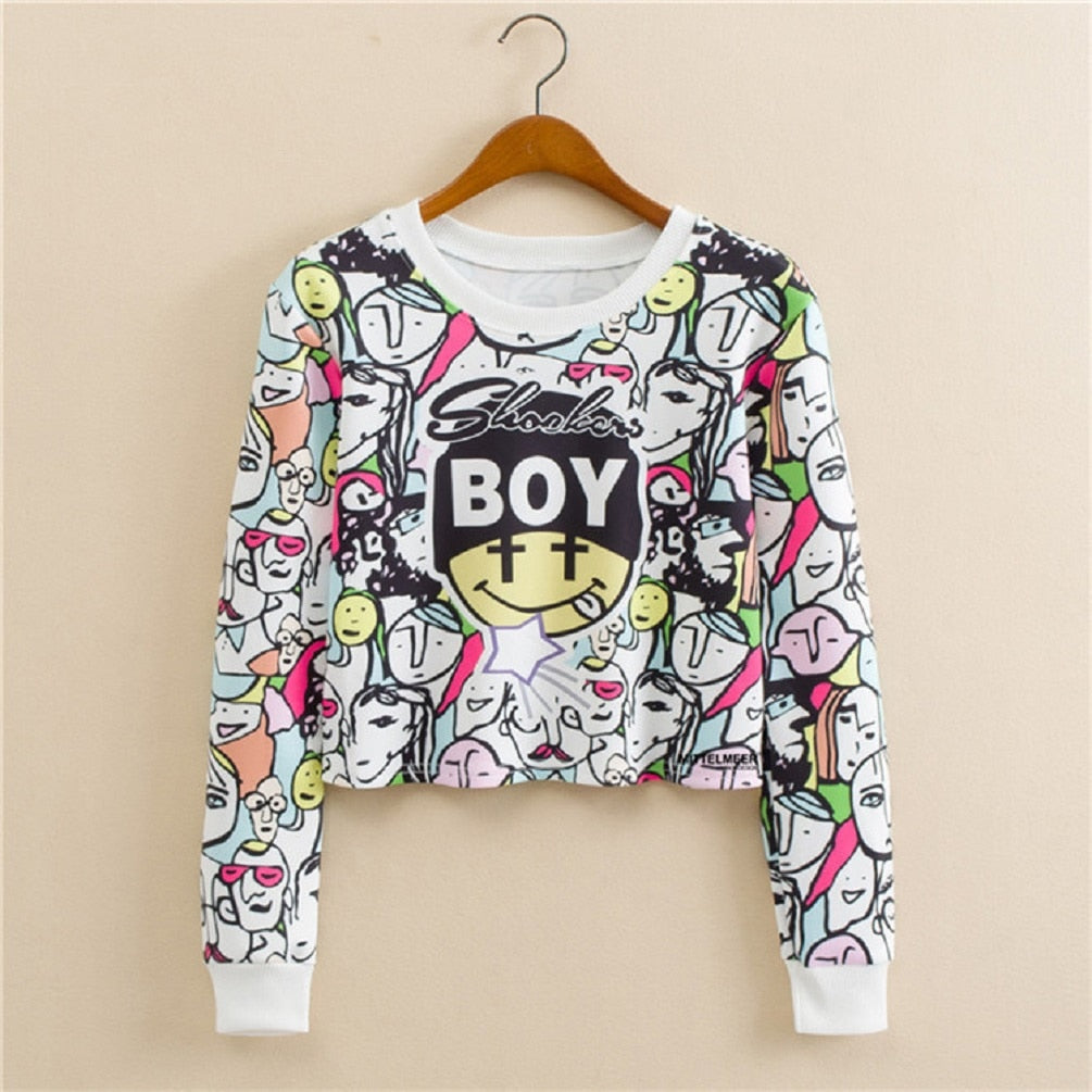 Bijgesneden sweatshirt met print Belleza