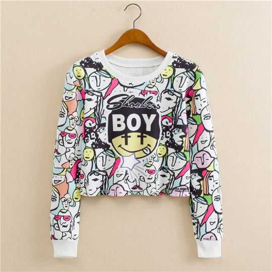 Bijgesneden sweatshirt met print Belleza