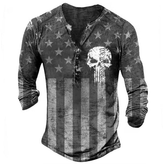 Retro Skull Long sleeve Tees Belleza