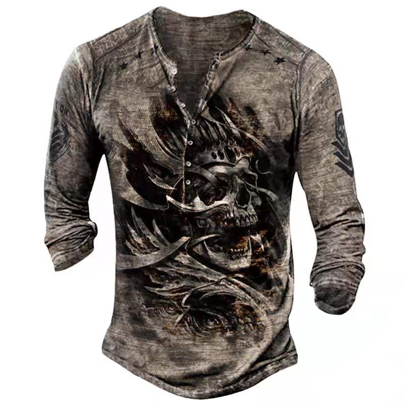 Retro Skull Long sleeve Tees Belleza