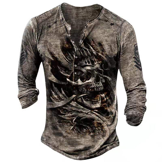 Retro Skull Long sleeve Tees Belleza