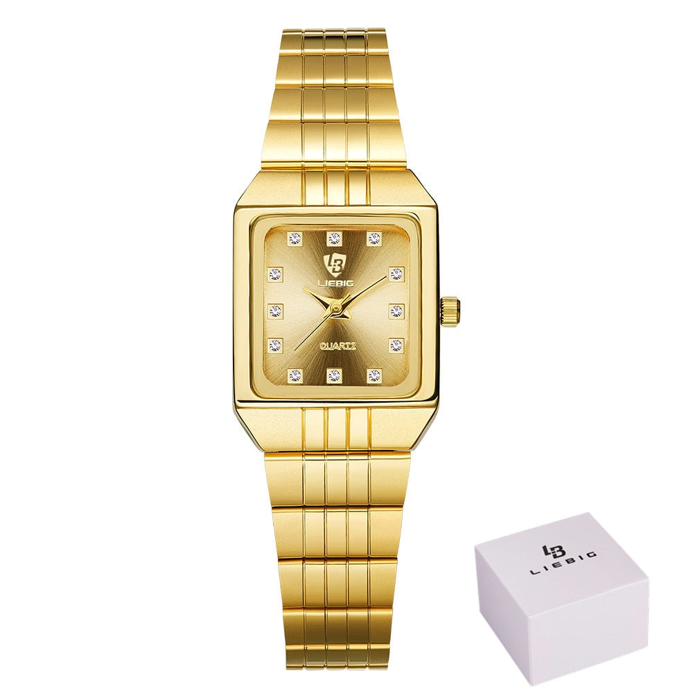 Luxe Goud Vierkant Polshorloge Belleza