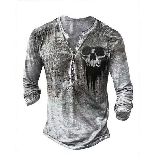Retro Skull Long sleeve Tees Belleza