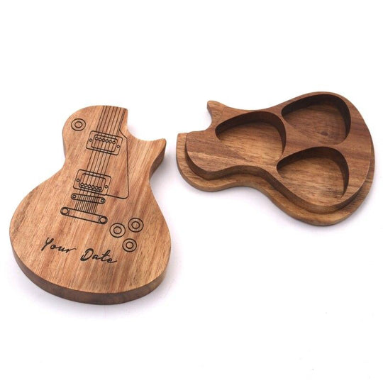 Gegraveerde houten gitaar Picks Belleza