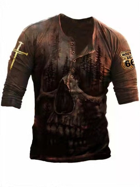 Retro Skull Long sleeve Tees Belleza