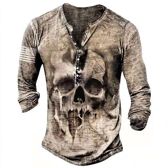 Retro Skull Long sleeve Tees Belleza
