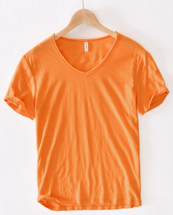 Mannen V-hals Linnen Katoenen Shirt Belleza