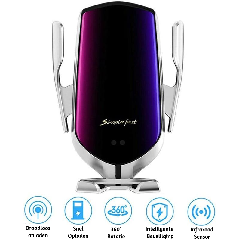 PREMIUM - Automatisch Klemmende Telefoonhouder | Draadloze Oplader Belleza