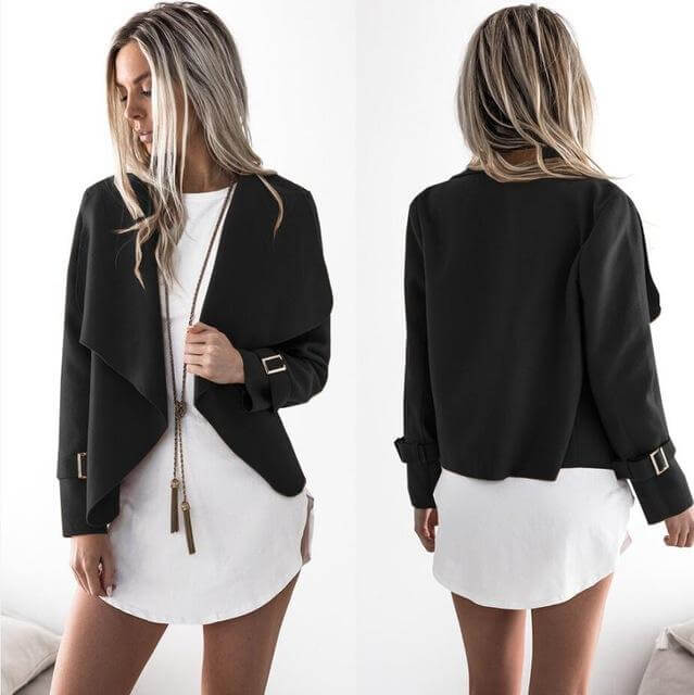 Asymmetrische Kraag Vest Belleza