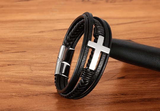 Faith Leren Kruis Armband Belleza