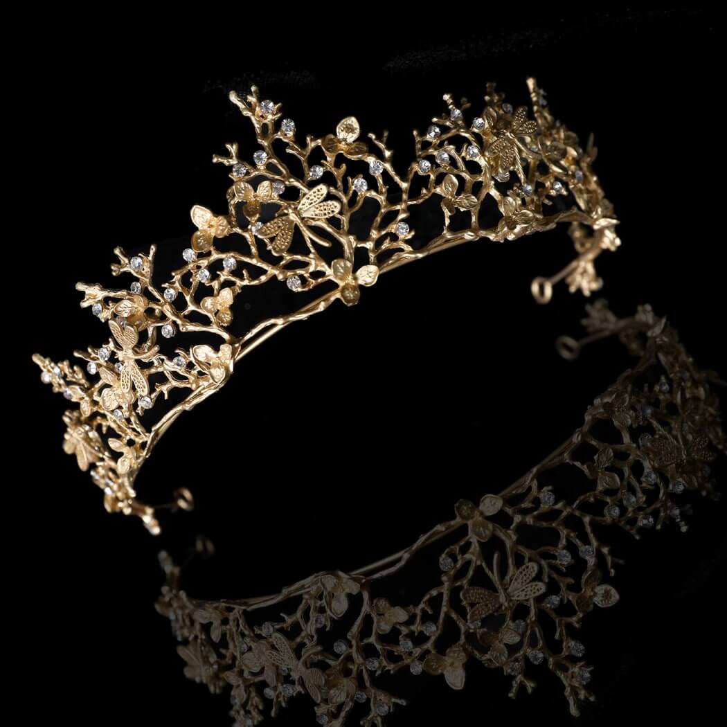 Goud Dragonfly Woodland Gatherer Kroon Belleza