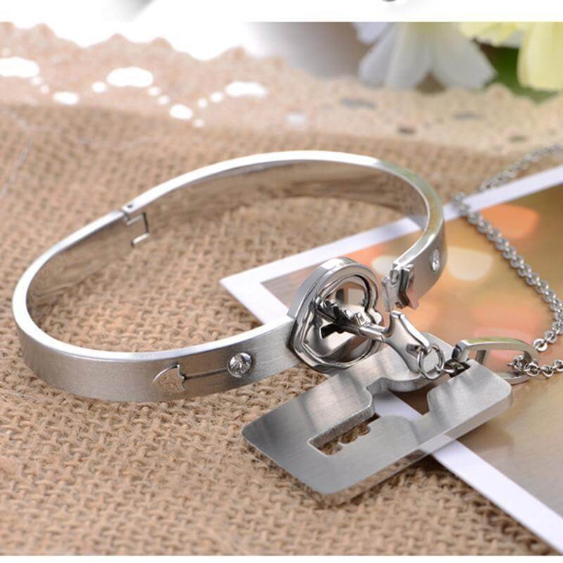 "JE BENT DE SLEUTEL NAAR MIJN HART" Armband + Ketting Set Belleza