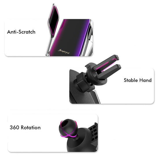 PREMIUM - Automatisch Klemmende Telefoonhouder | Draadloze Oplader Belleza