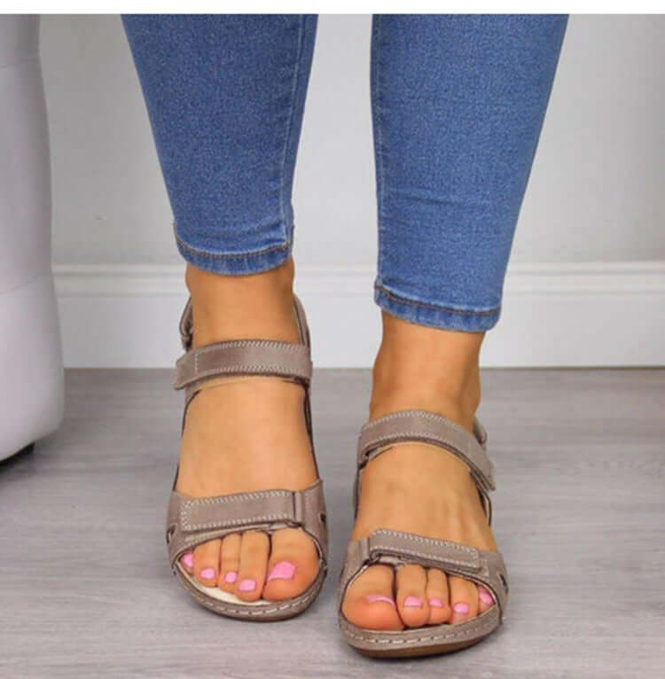 Platte Toe Velcro Casual Sandalen Belleza